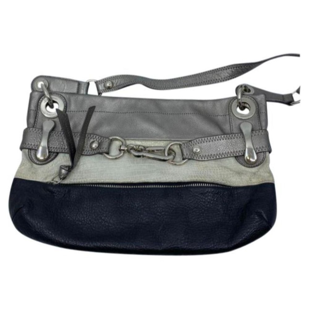 B. Makowsky Gray Cream Black Shoulder Mini Bag